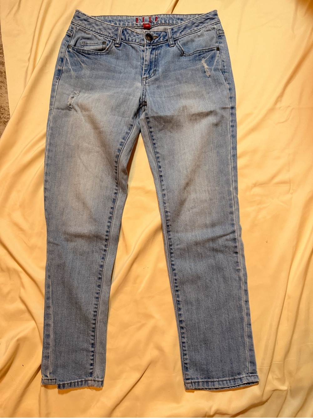 Elle Light Blue Cropped Ankle Jeans